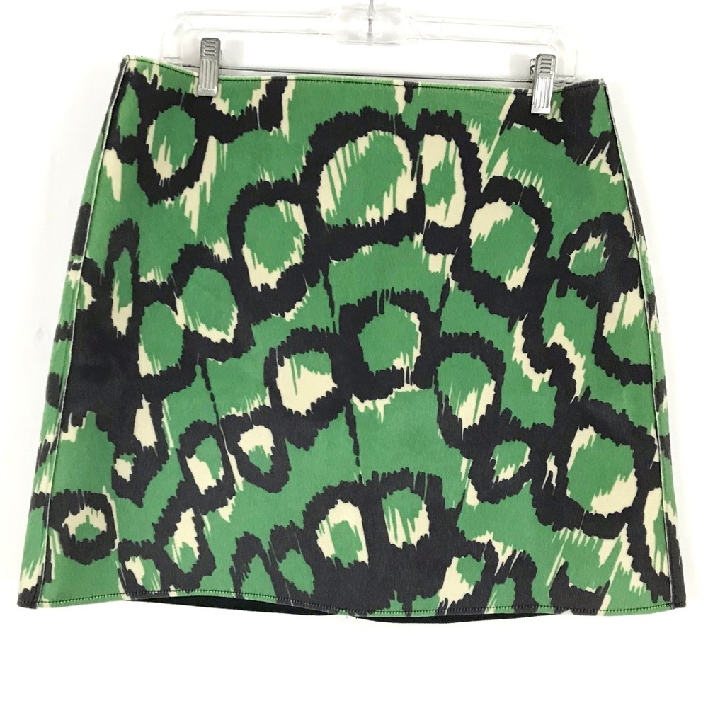NEW 💚 FRENCH CONNECTION 🖤 Leopard Moth Pony Hair Mini Skirt